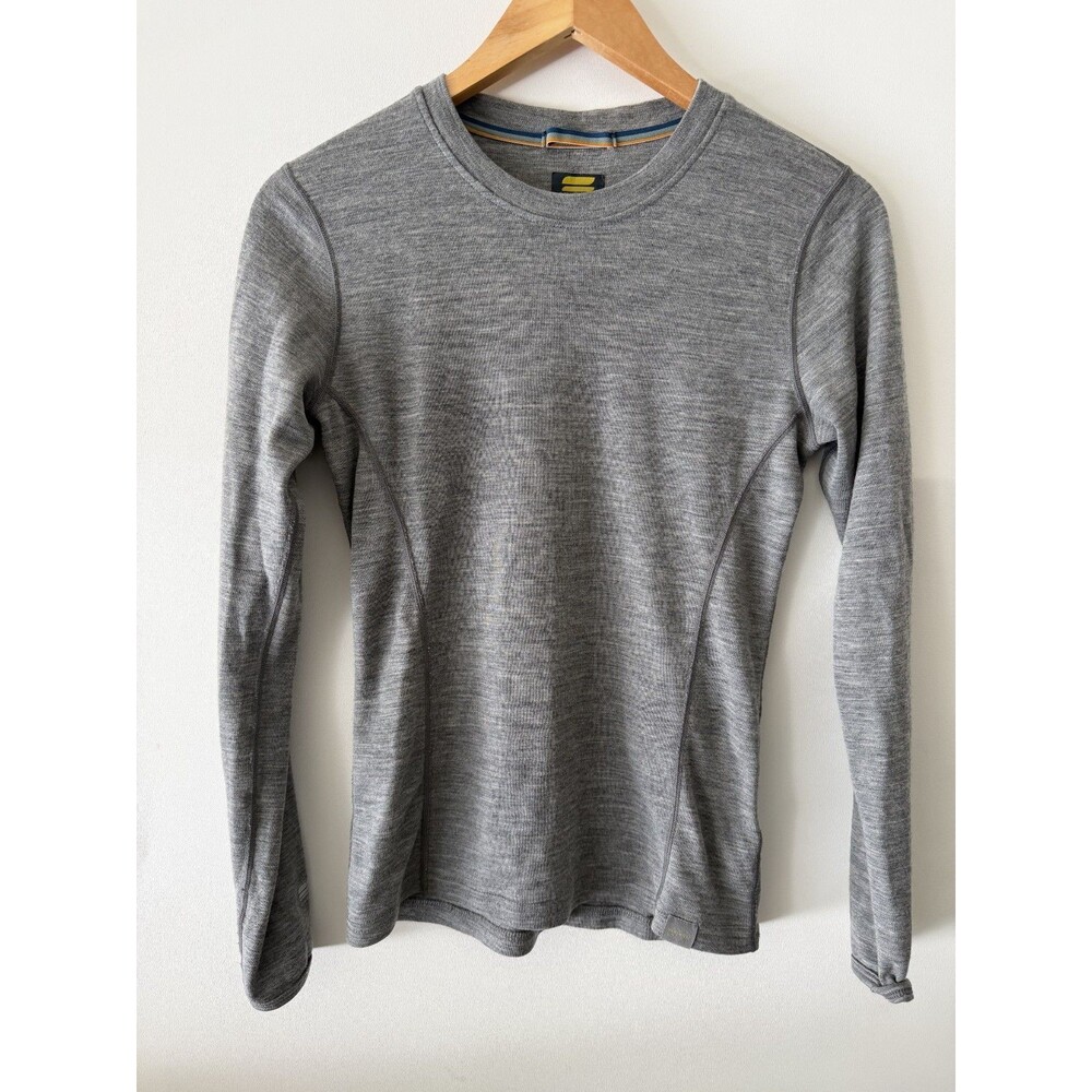 Meriwool 250g Long Sleeve Gray Baselayer Fitted T-Shirt Top Outdoor Merino Wool